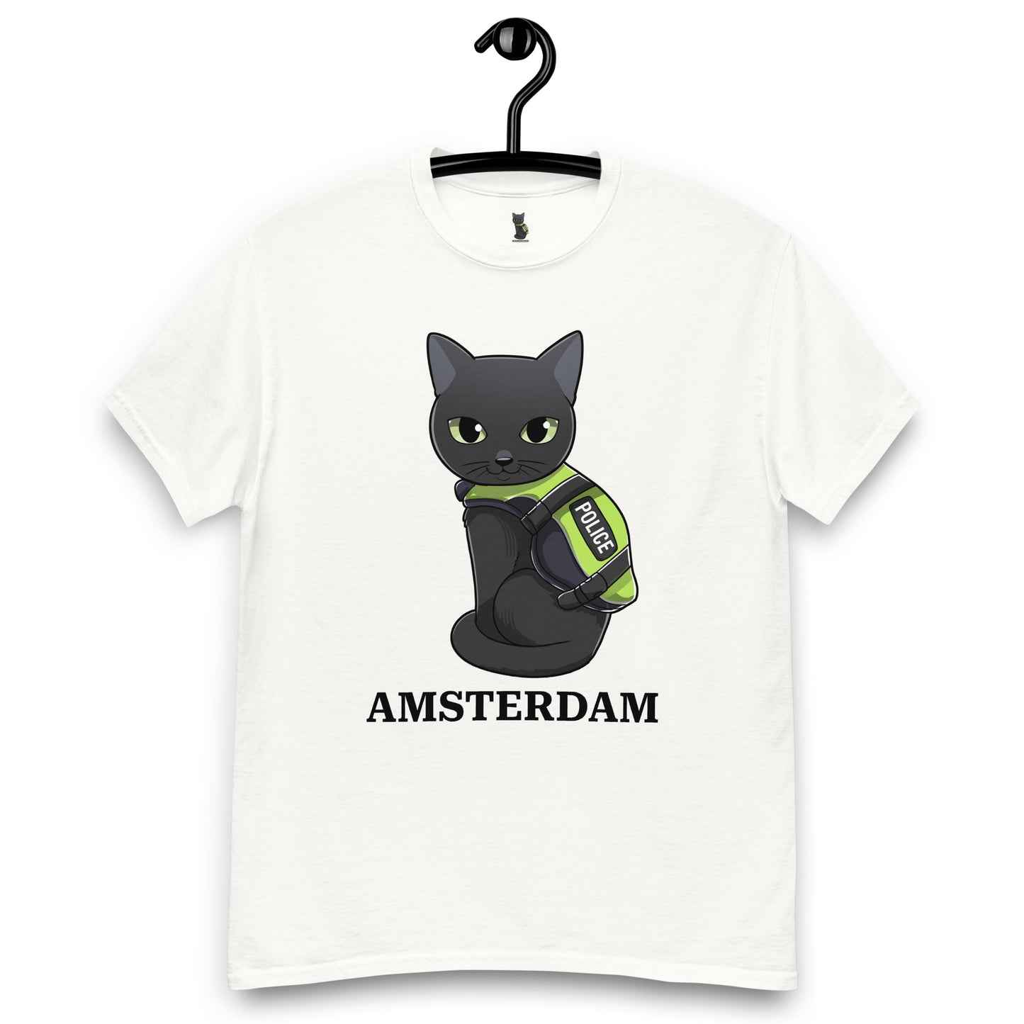 🐾 Nimis Classic Tee Unisex – Police Cat Amsterdam (White)