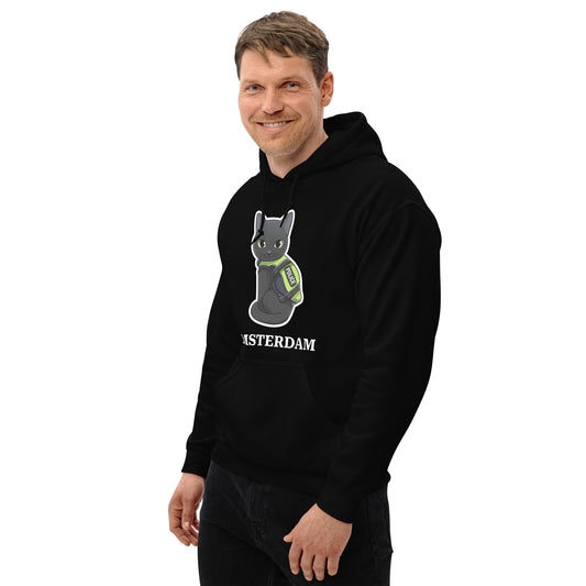 🐾 Nimis Classic Hoodie Unisex – Police Cat Amsterdam (Black)