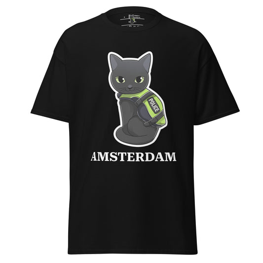 🐾 Nimis Classic Tee  Unisex – Police Cat Amsterdam (Black)