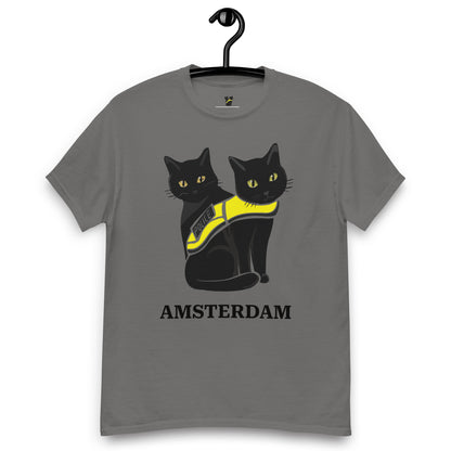 🐾 Nimis & Tommy Unisex Classic Tee - Police Cat Amsterdam (Grey/Drop 01)