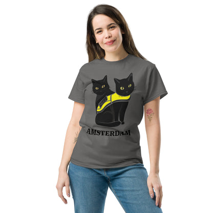 🐾 Nimis & Tommy Unisex Classic Tee - Police Cat Amsterdam (Grey/Drop 01)