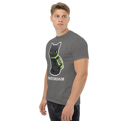 🐾 Nimis Classic Tee Unisex – Police Cat Amsterdam (Grey)