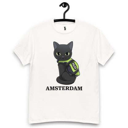 🐾 Nimis Classic Tee Unisex – Police Cat Amsterdam (White)