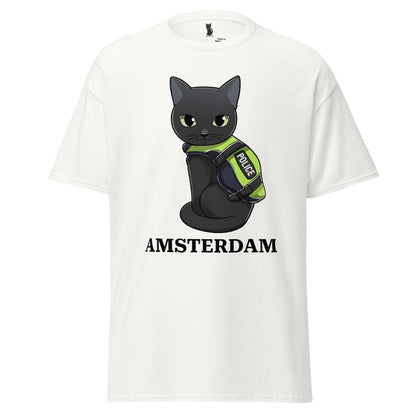 🐾 Nimis Classic Tee Unisex – Police Cat Amsterdam (White)