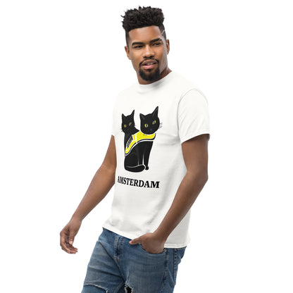 🐾 Nimis & Tommy Unisex Classic Tee - Police Cat Amsterdam (White/Drop 01)