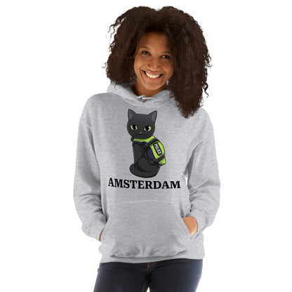 🐾 Nimis Classic Hoodie Unisex – Police Cat Amsterdam (Grey)